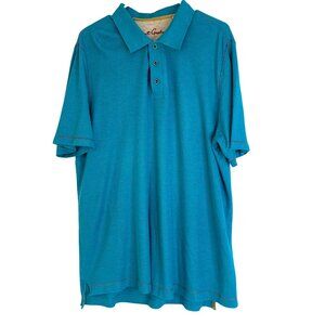Robert Graham XL Classic Fit Teal Polo Shirt Contrast Accent RN10527 Vacay